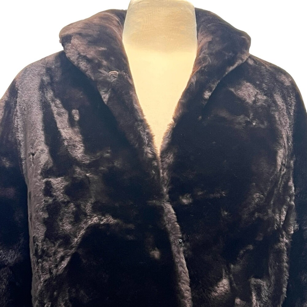 Vintage 50's Fur Coat Master Furriers Duluth Dark Brown Fits Size Small 6 Jacket - Picture 3 of 16